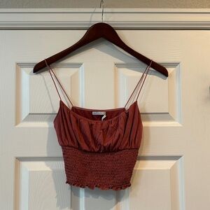 Urban Outfitters Terracotta Smocked Crop Top